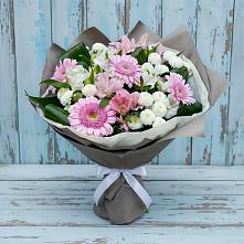 Букет цветов из:  Герберы, Альстромерии и Хризантемы в Павлищево