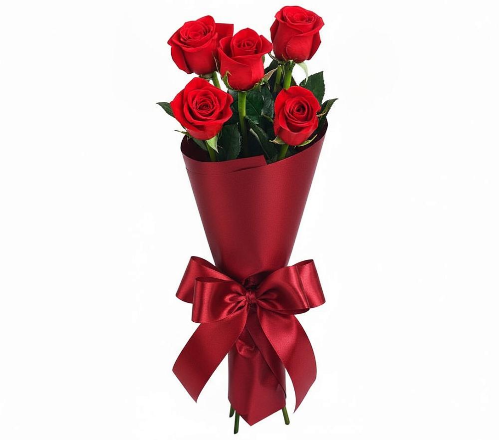 Букет 5 Красных роз Эдлесс Лав в Павлищево