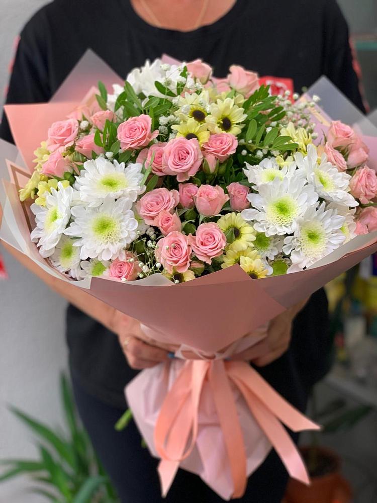 Букет цветов из: Розы и Хризантемы в Павлищево