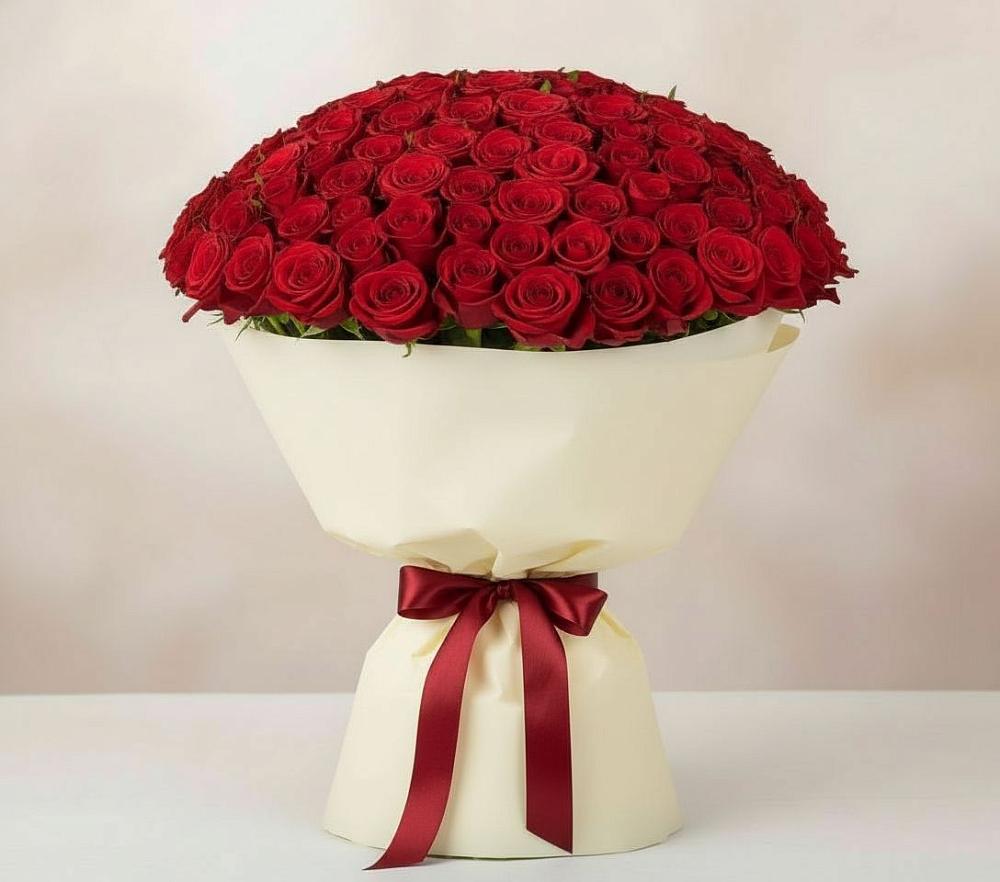Букет 101 Красная роза Милано в Павлищево