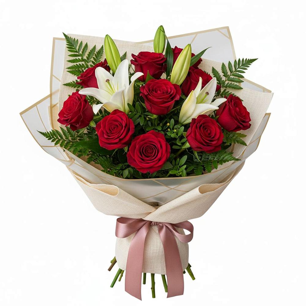 Букет цветов из: Лилии и Розы в Павлищево