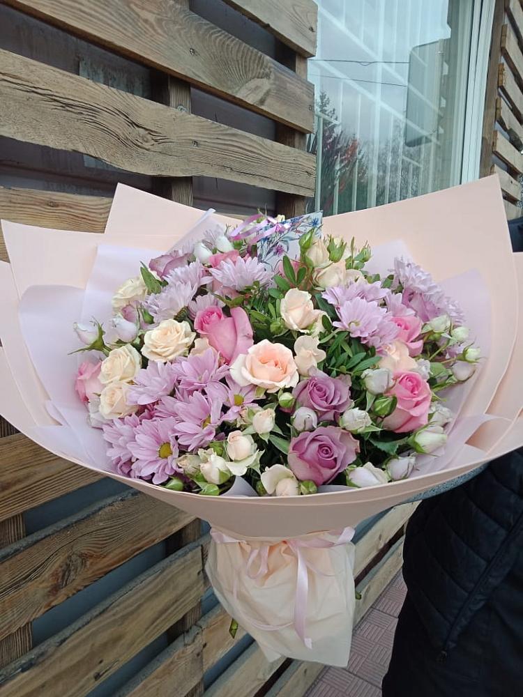 Букет цветов из: Розы и Хризантемы в Павлищево