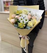 Букет цветов из:  Альстромерии, Розы и Хризантемы в Павлищево