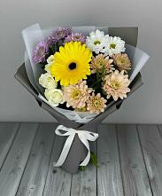 Букет цветов из:  Розы, Герберы и Хризантемы в Павлищево