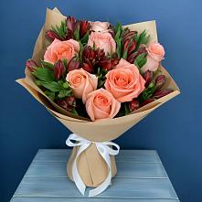 Букет цветов из:  Розы и Альстромерии в Павлищево