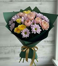 Букет цветов из:  Хризантемы и Розы в Павлищево