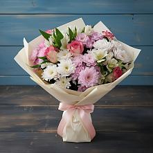 Букет цветов из:  Хризантемы, Альстромерии и Розы в Павлищево