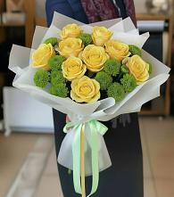 Букет цветов из:  Хризантемы и Розы в Павлищево