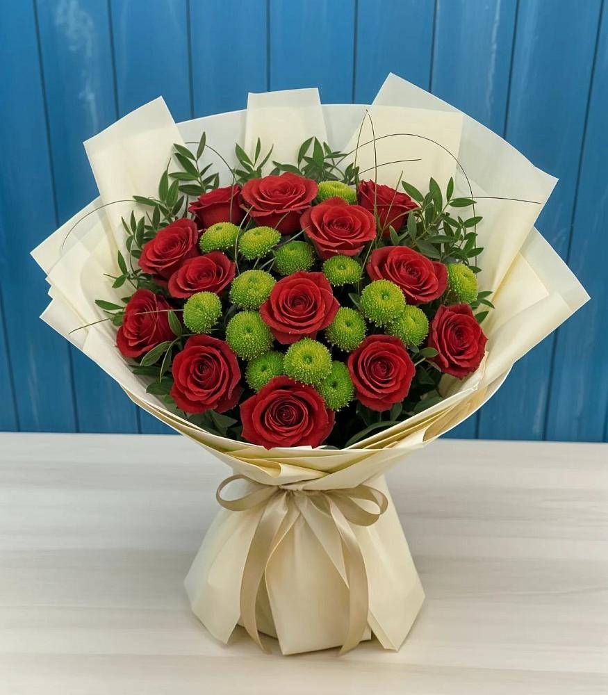 Букет цветов из: Розы и Хризантемы в Павлищево