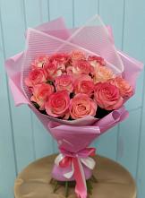 Букет 15 Розовых роз Равель в Павлищево